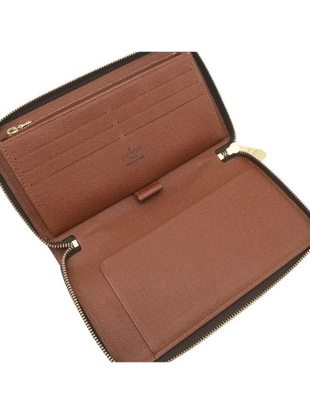 Louis Vuitton Wallet Zippy Organizer Monogram Canvas Gold Brown Zip Around
